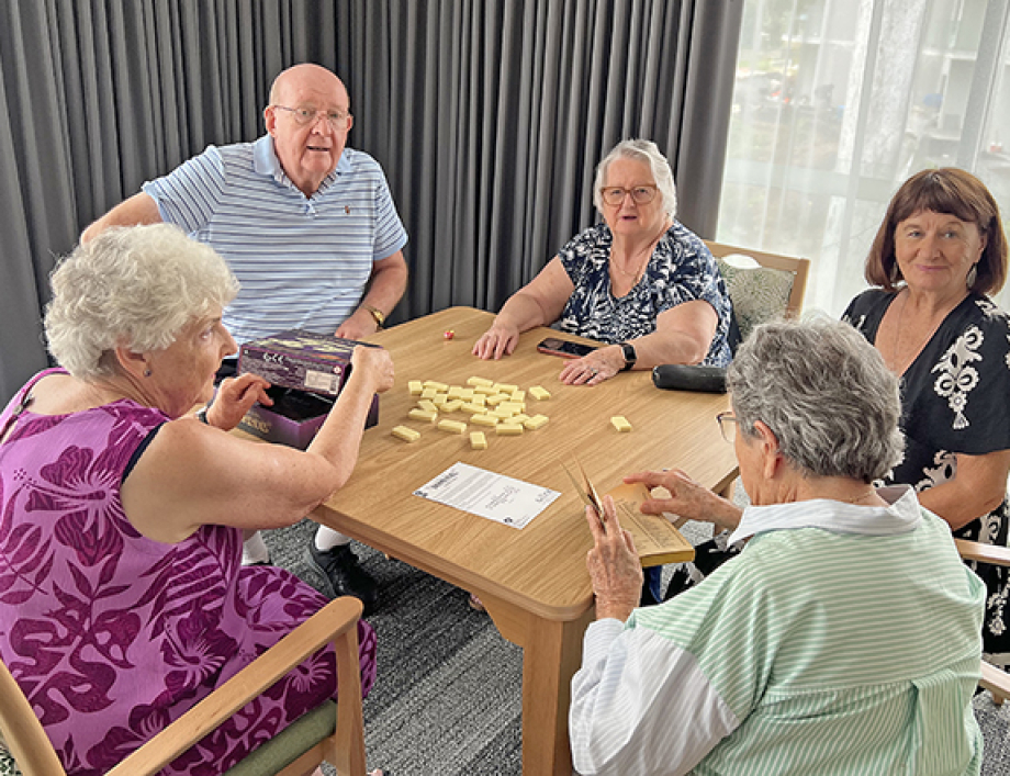 Toondah Probus Club members playing Scrabble.