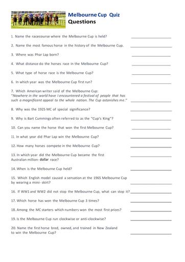 02   Melbourne Cup Quiz