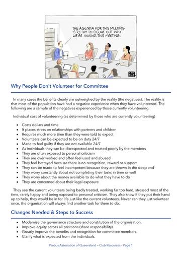 Why People Do and Don't Volunteer for Committees