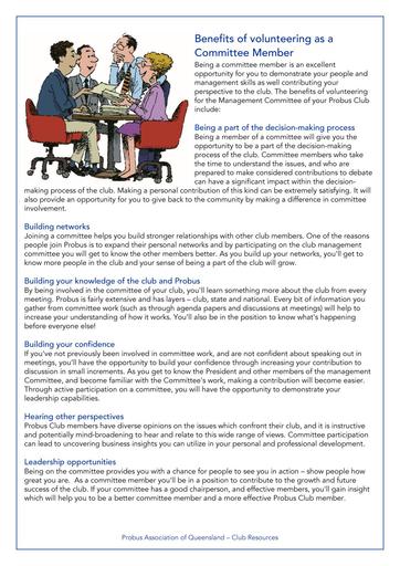 Benefits of volunteering as a Committee Member